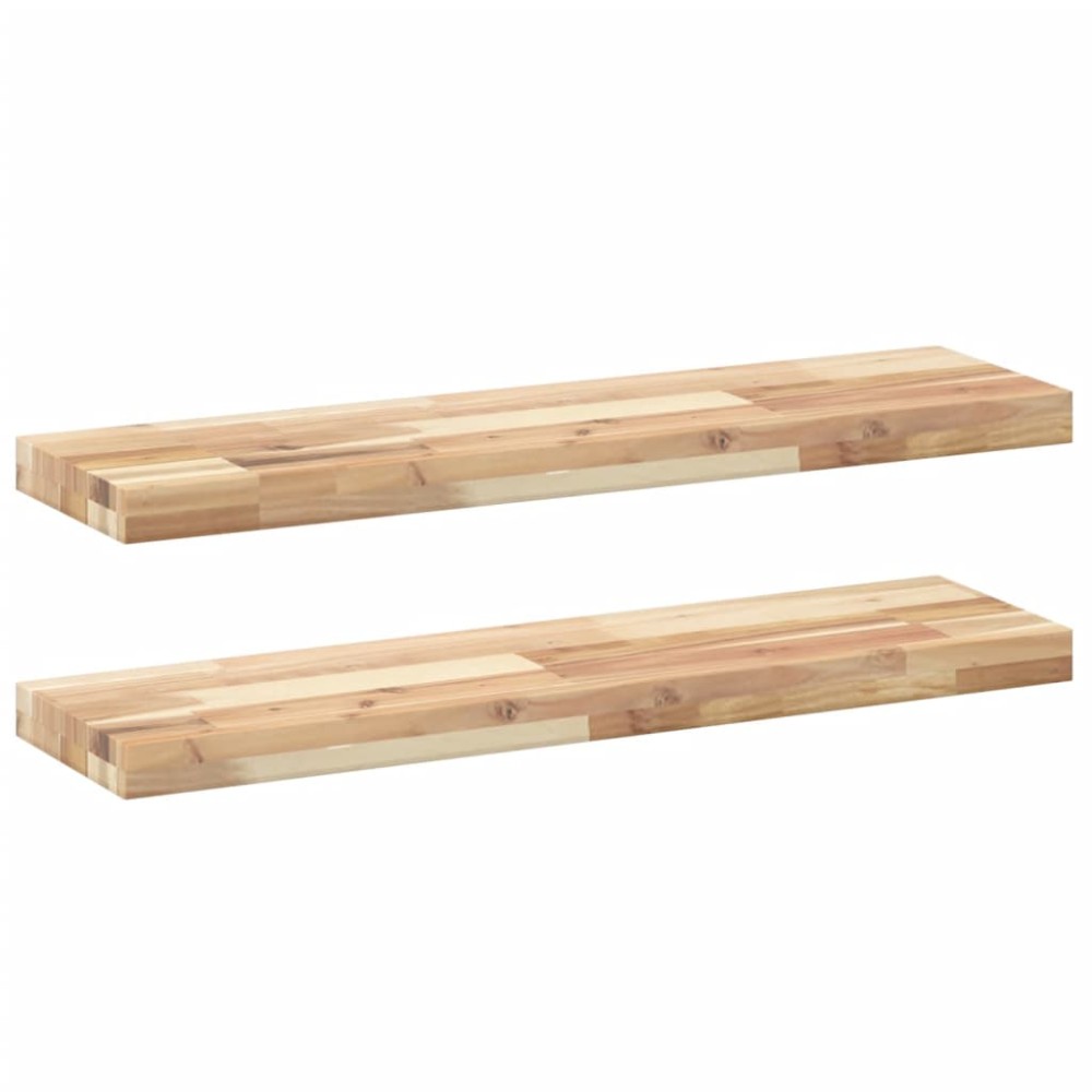 vidaXL Rafturi suspendate 2 buc. 80x20x4 cm lemn masiv acacia netratat