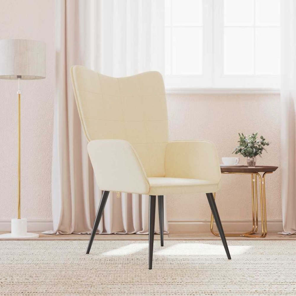 vidaXL Scaun de relaxare, crem, material textil