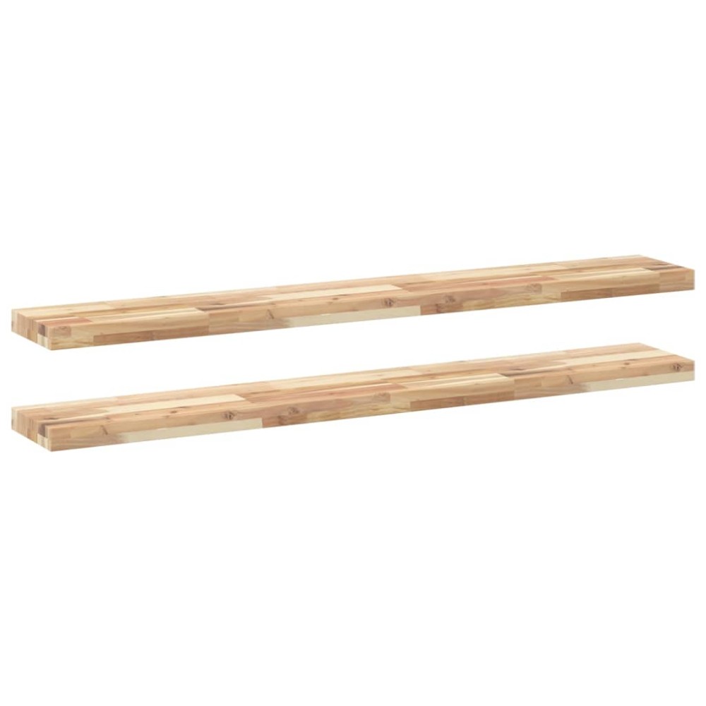 vidaXL Rafturi plutitoare 2 buc. 120x20x4cm lemn masiv acacia netratat