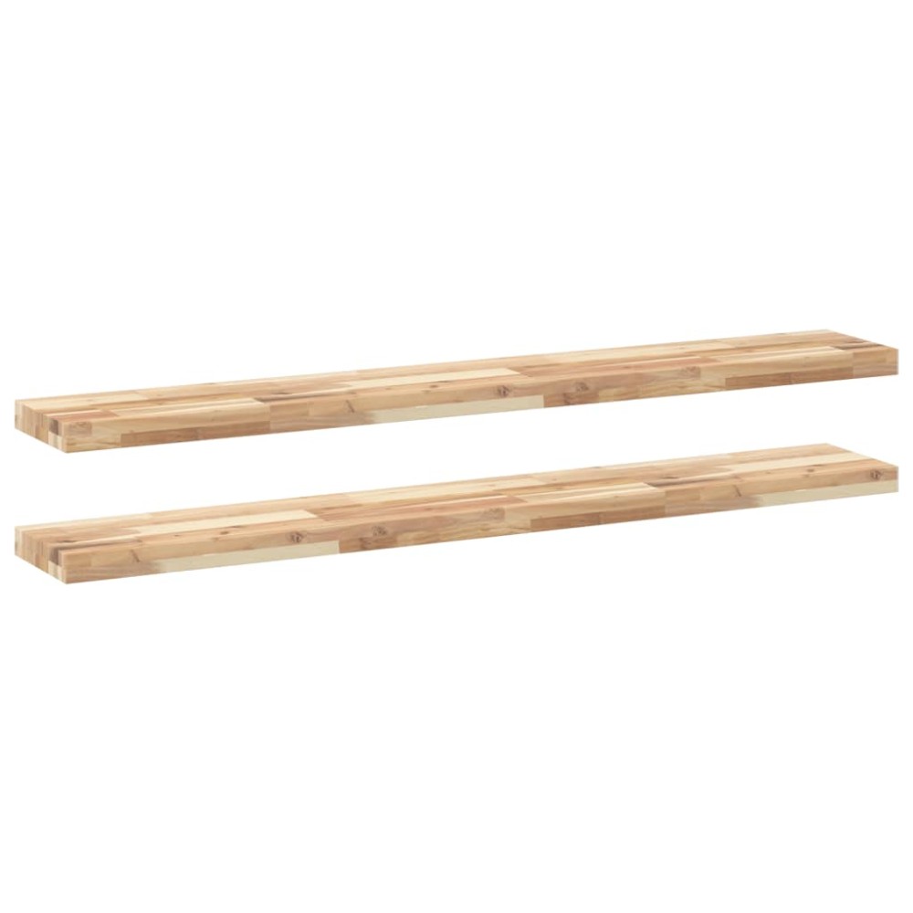 vidaXL Rafturi plutitoare 2 buc. 140x20x4cm lemn masiv acacia netratat