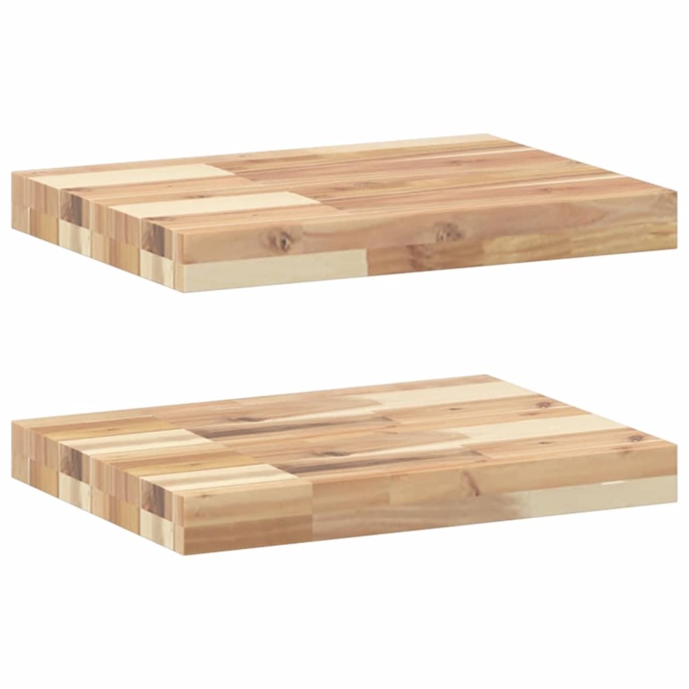 vidaXL Rafturi plutitoare 2 buc. 40x30x4 cm lemn masiv acacia netratat