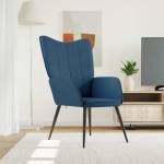 vidaXL Scaun de relaxare, albastru, material textil vidaXL Scaun de relaxare, albastru, material textil