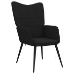 vidaXL Scaun de relaxare, negru, material textil vidaXL Scaun de relaxare, negru, material textil