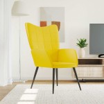 vidaXL Scaun de relaxare, galben muștar, material textil