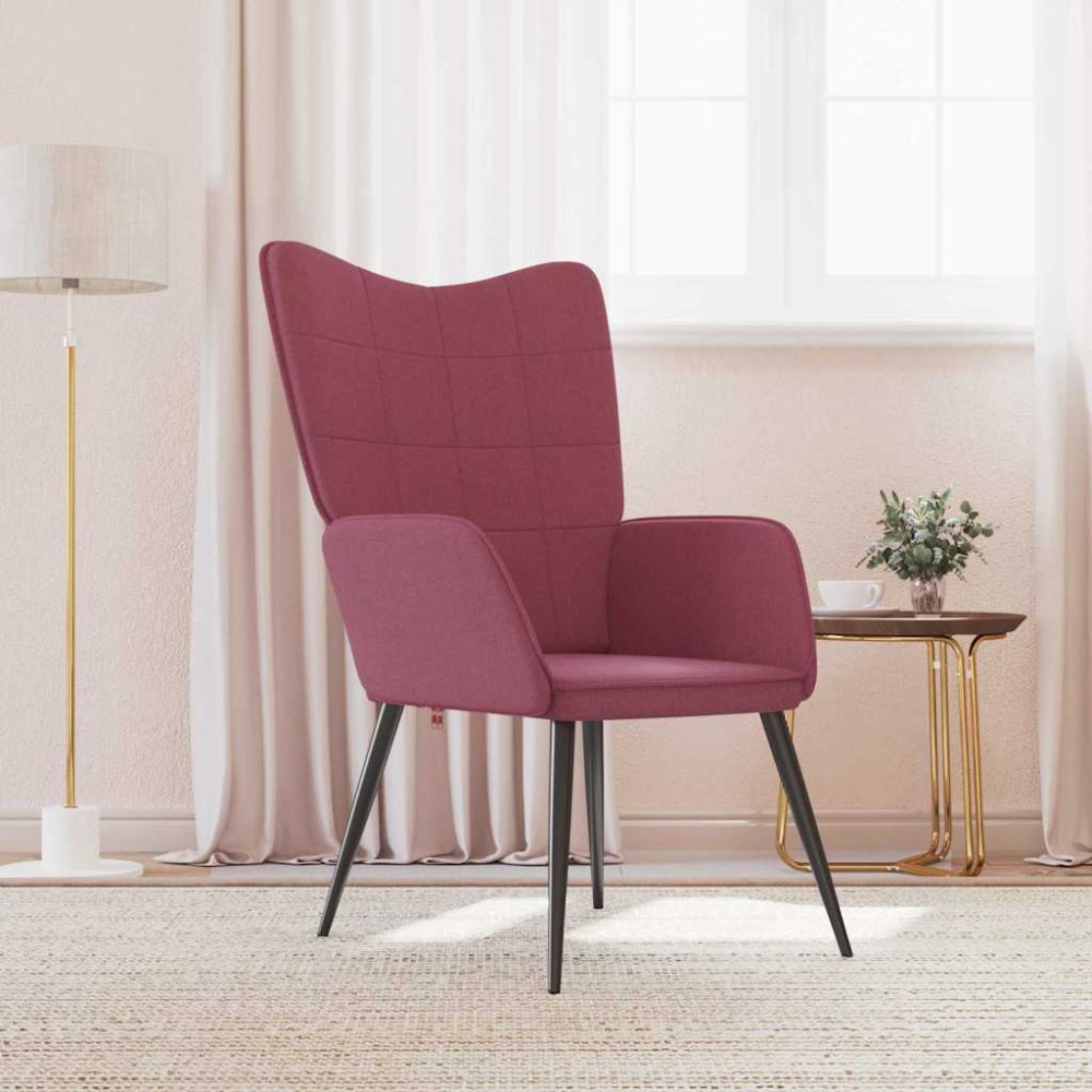 vidaXL Scaun de relaxare, roșu vin, material textil