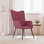 vidaXL Scaun de relaxare, roșu vin, material textil