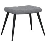 vidaXL Scaun de relaxare cu taburet, gri deschis,textil vidaXL Scaun de relaxare cu taburet, gri deschis,textil