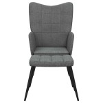 vidaXL Scaun de relaxare cu taburet, gri închis, textil vidaXL Scaun de relaxare cu taburet, gri închis, textil