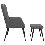vidaXL Scaun de relaxare cu taburet, gri închis, textil vidaXL Scaun de relaxare cu taburet, gri închis, textil