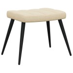 vidaXL Scaun de relaxare cu taburet, crem, textil vidaXL Scaun de relaxare cu taburet, crem, textil