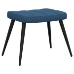 vidaXL Scaun de relaxare cu taburet, albastru, textil vidaXL Scaun de relaxare cu taburet, albastru, textil
