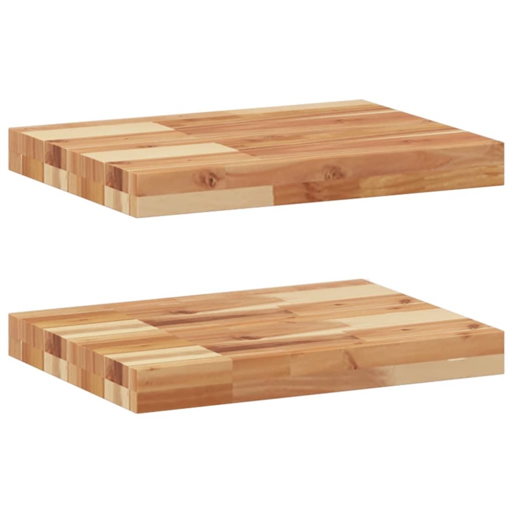vidaXL Rafturi suspendate 2 buc. 40x30x4 cm lemn masiv acacia netratat