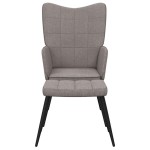 vidaXL Scaun de relaxare cu taburet, gri taupe, textil vidaXL Scaun de relaxare cu taburet, gri taupe, textil