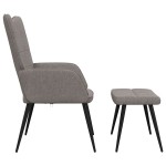 vidaXL Scaun de relaxare cu taburet, gri taupe, textil vidaXL Scaun de relaxare cu taburet, gri taupe, textil