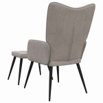 vidaXL Scaun de relaxare cu taburet, gri taupe, textil vidaXL Scaun de relaxare cu taburet, gri taupe, textil