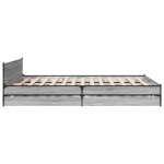 vidaXL Cadru de pat cu sertare gri sonoma 200x200 cm lemn prelucrat