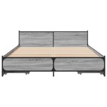 vidaXL Cadru de pat cu sertare gri sonoma 150x200 cm lemn prelucrat