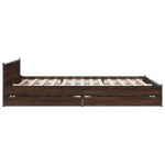 vidaXL Cadru de pat cu sertare, stejar maro, 150x200 cm lemn prelucrat