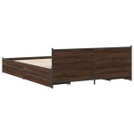 vidaXL Cadru de pat cu sertare, stejar maro, 150x200 cm lemn prelucrat