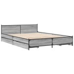 vidaXL Cadru de pat cu sertare gri sonoma 140x200 cm lemn prelucrat