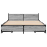 vidaXL Cadru de pat cu sertare gri sonoma 140x200 cm lemn prelucrat