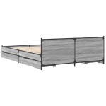 vidaXL Cadru de pat cu sertare gri sonoma 140x200 cm lemn prelucrat