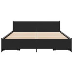 vidaXL Cadru de pat cu sertare, negru, 120x200 cm, lemn prelucrat vidaXL Cadru de pat cu sertare, negru, 120x200 cm, lemn prelucrat