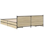 vidaXL Cadru de pat cu sertare stejar sonoma 120x200 cm lemn prelucrat vidaXL Cadru de pat cu sertare stejar sonoma 120x200 cm lemn prelucrat