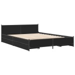 vidaXL Cadru de pat cu sertare, negru, 135x190 cm, lemn prelucrat vidaXL Cadru de pat cu sertare, negru, 135x190 cm, lemn prelucrat