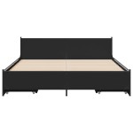 vidaXL Cadru de pat cu sertare, negru, 135x190 cm, lemn prelucrat vidaXL Cadru de pat cu sertare, negru, 135x190 cm, lemn prelucrat