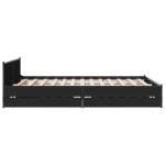 vidaXL Cadru de pat cu sertare, negru, 135x190 cm, lemn prelucrat vidaXL Cadru de pat cu sertare, negru, 135x190 cm, lemn prelucrat