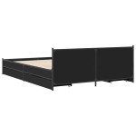 vidaXL Cadru de pat cu sertare, negru, 135x190 cm, lemn prelucrat vidaXL Cadru de pat cu sertare, negru, 135x190 cm, lemn prelucrat