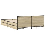 vidaXL Cadru de pat cu sertare stejar sonoma 135x190 cm lemn prelucrat vidaXL Cadru de pat cu sertare stejar sonoma 135x190 cm lemn prelucrat