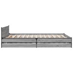 vidaXL Cadru de pat cu sertare, gri sonoma, 135x190 cm, lemn prelucrat vidaXL Cadru de pat cu sertare, gri sonoma, 135x190 cm, lemn prelucrat