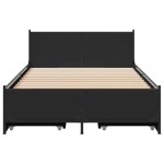 vidaXL Cadru de pat cu sertare, negru, 90x190 cm, lemn prelucrat