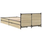 vidaXL Cadru de pat cu sertare stejar sonoma 90x200 cm lemn prelucrat
