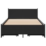 vidaXL Cadru de pat cu sertare, negru, 75x190 cm, lemn prelucrat