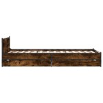 vidaXL Cadru de pat cu sertare stejar fumuriu 75x190 cm lemn prelucrat