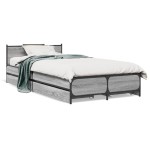 vidaXL Cadru de pat cu sertare gri sonoma 75x190 cm lemn prelucrat