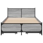 vidaXL Cadru de pat cu sertare gri sonoma 75x190 cm lemn prelucrat