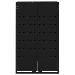 vidaXL Depozitare coș gunoi cu roți 2 coșuri negru 138x79x117 cm oțel vidaXL Depozitare coș gunoi cu roți 2 coșuri negru 138x79x117 cm oțel
