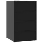 vidaXL Depozitare coș gunoi cu roți 5 coșuri negru 345x79x117 cm oțel vidaXL Depozitare coș gunoi cu roți 5 coșuri negru 345x79x117 cm oțel