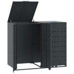 vidaXL Depozitare coș gunoi roți 2 coșuri antracit 138x79x117 cm oțel vidaXL Depozitare coș gunoi roți 2 coșuri antracit 138x79x117 cm oțel