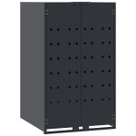 vidaXL Depozitare coș gunoi roți 2 coșuri antracit 138x79x117 cm oțel vidaXL Depozitare coș gunoi roți 2 coșuri antracit 138x79x117 cm oțel