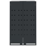 vidaXL Depozitare coș gunoi roți 2 coșuri antracit 138x79x117 cm oțel vidaXL Depozitare coș gunoi roți 2 coșuri antracit 138x79x117 cm oțel