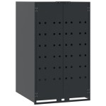 vidaXL Depozitare coș gunoi roți 3 coșuri antracit 207x79x117 cm oțel vidaXL Depozitare coș gunoi roți 3 coșuri antracit 207x79x117 cm oțel