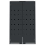 vidaXL Depozitare coș gunoi roți 3 coșuri antracit 207x79x117 cm oțel vidaXL Depozitare coș gunoi roți 3 coșuri antracit 207x79x117 cm oțel