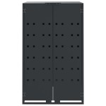 vidaXL Depozitare coș gunoi roți 4 coșuri antracit 276x79x117 cm oțel vidaXL Depozitare coș gunoi roți 4 coșuri antracit 276x79x117 cm oțel