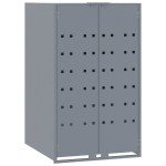 vidaXL Depozitare coș gunoi cu roți 2 coșuri gri 138x79x117 cm oțel vidaXL Depozitare coș gunoi cu roți 2 coșuri gri 138x79x117 cm oțel