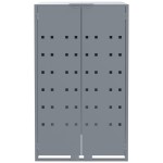 vidaXL Depozitare coș gunoi cu roți 3 coșuri gri 207x79x117 cm oțel vidaXL Depozitare coș gunoi cu roți 3 coșuri gri 207x79x117 cm oțel